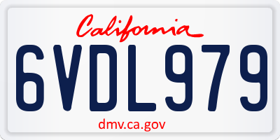 CA license plate 6VDL979