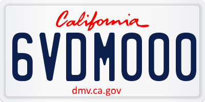 CA license plate 6VDM000