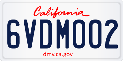 CA license plate 6VDM002
