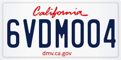 CA license plate 6VDM004