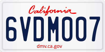 CA license plate 6VDM007
