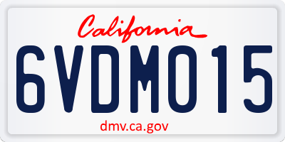 CA license plate 6VDM015