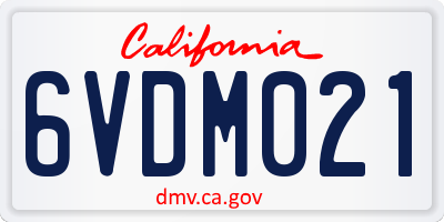 CA license plate 6VDM021