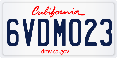 CA license plate 6VDM023