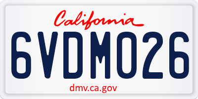 CA license plate 6VDM026