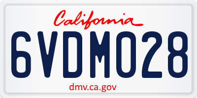 CA license plate 6VDM028