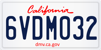 CA license plate 6VDM032