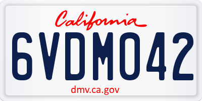 CA license plate 6VDM042