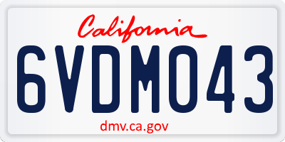 CA license plate 6VDM043