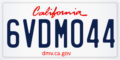 CA license plate 6VDM044