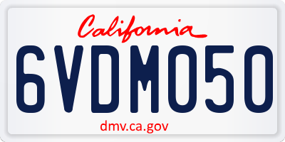CA license plate 6VDM050