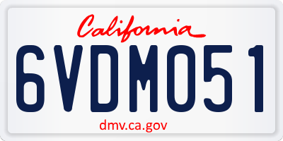 CA license plate 6VDM051