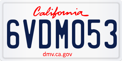 CA license plate 6VDM053