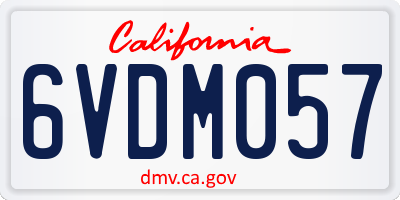 CA license plate 6VDM057