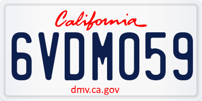 CA license plate 6VDM059