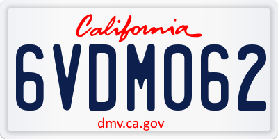 CA license plate 6VDM062