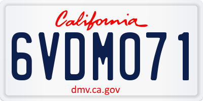 CA license plate 6VDM071