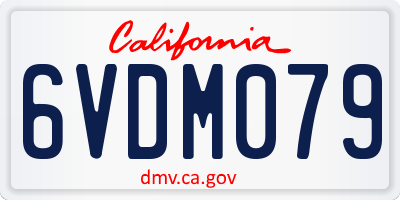 CA license plate 6VDM079