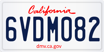 CA license plate 6VDM082