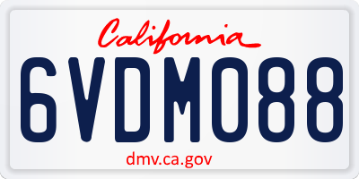 CA license plate 6VDM088