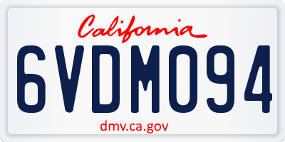 CA license plate 6VDM094
