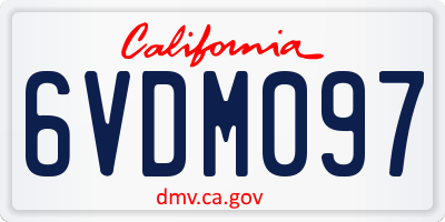CA license plate 6VDM097