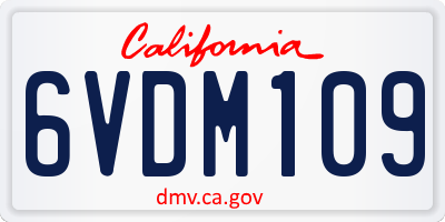 CA license plate 6VDM109