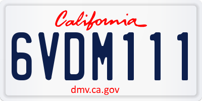 CA license plate 6VDM111