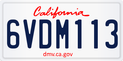 CA license plate 6VDM113