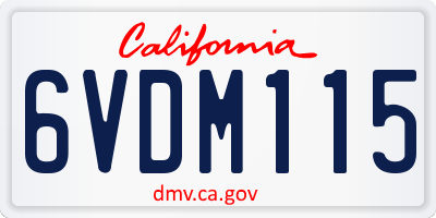 CA license plate 6VDM115