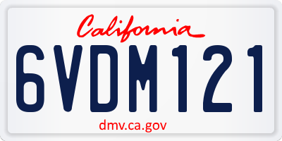 CA license plate 6VDM121