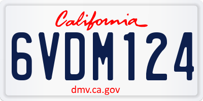 CA license plate 6VDM124