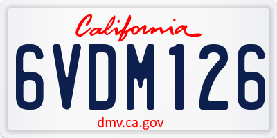 CA license plate 6VDM126