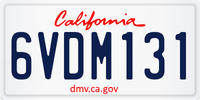 CA license plate 6VDM131