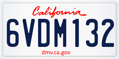 CA license plate 6VDM132