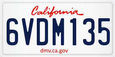 CA license plate 6VDM135