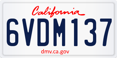 CA license plate 6VDM137