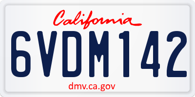 CA license plate 6VDM142