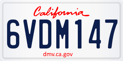 CA license plate 6VDM147