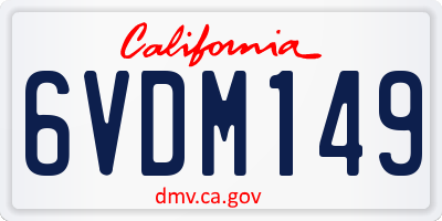 CA license plate 6VDM149