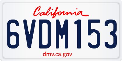 CA license plate 6VDM153