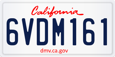 CA license plate 6VDM161
