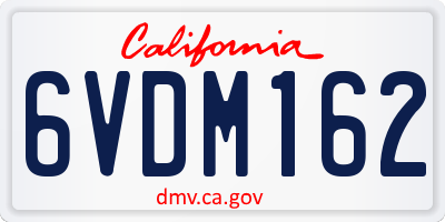 CA license plate 6VDM162