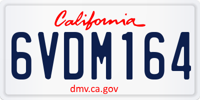 CA license plate 6VDM164