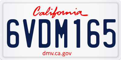 CA license plate 6VDM165