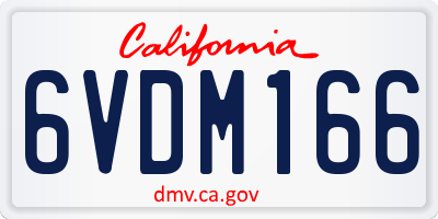 CA license plate 6VDM166
