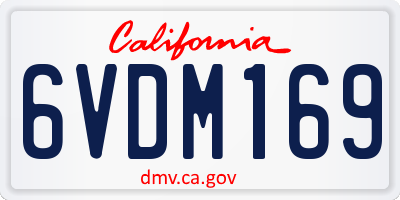 CA license plate 6VDM169
