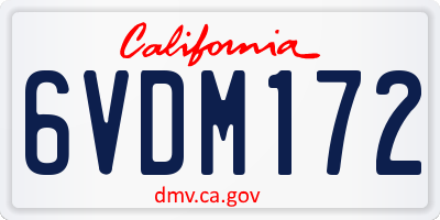 CA license plate 6VDM172