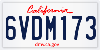 CA license plate 6VDM173
