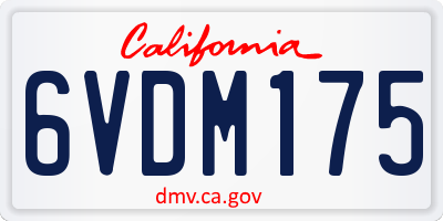 CA license plate 6VDM175